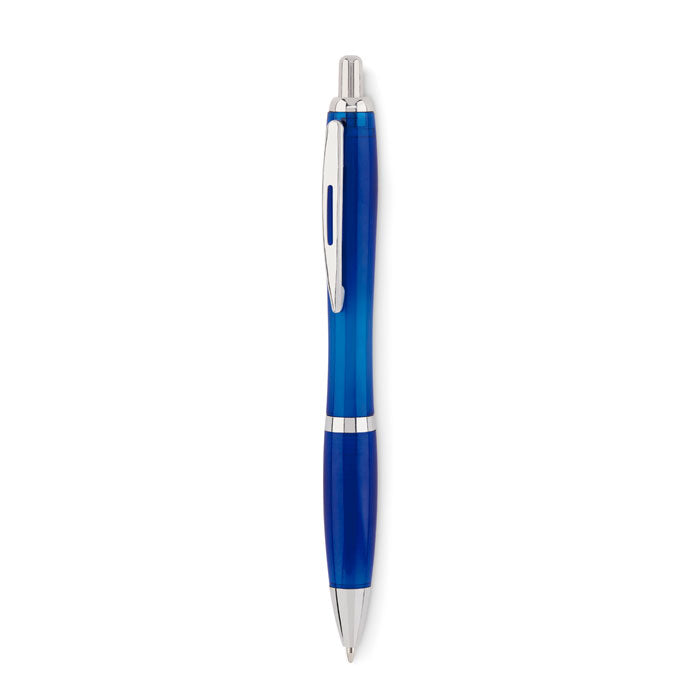 Balpen van gerecycled kunststof, transparant blauw