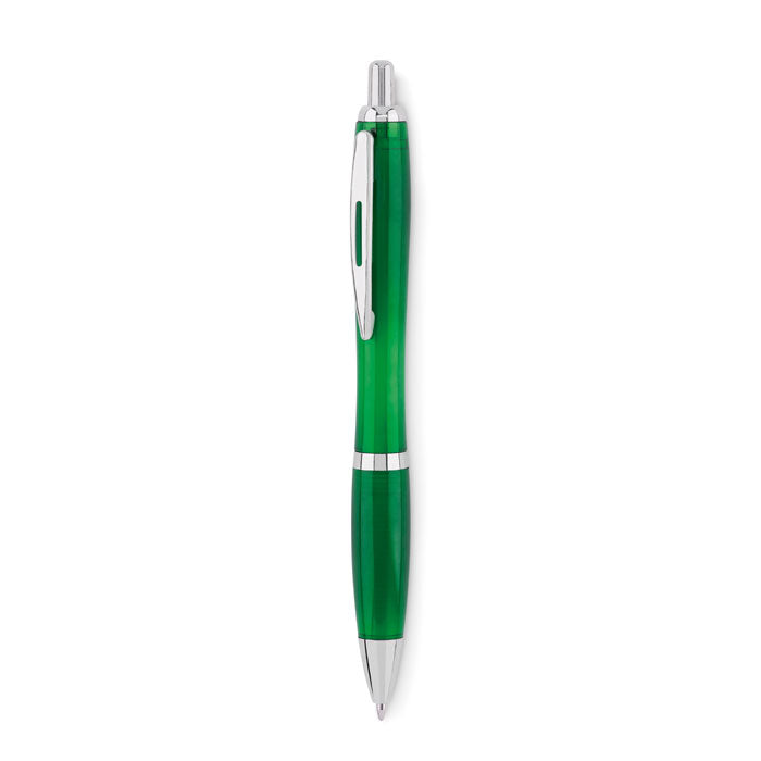 Balpen van gerecycled kunststof, transparant groen