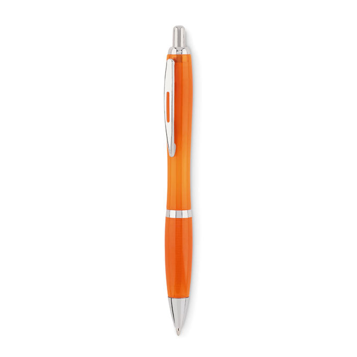 Balpen van gerecycled kunststof, transparant oranje