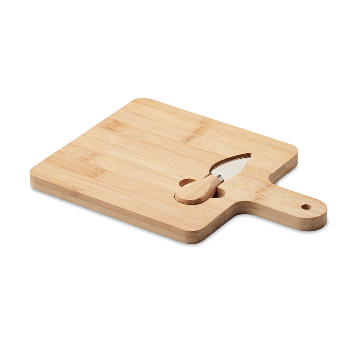 Kaasplank van bamboe met mesje, hout