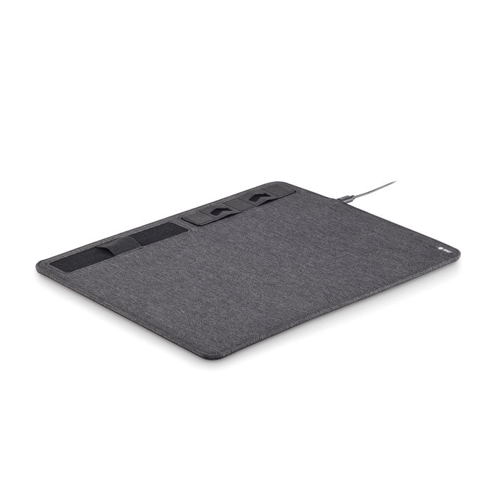 Muismat met ingebouwde draadloze oplader, steengrijs