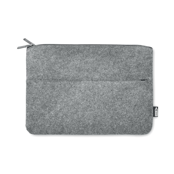 Laptoptas van gerecycled vilt, voor 14'' laptop, grijs