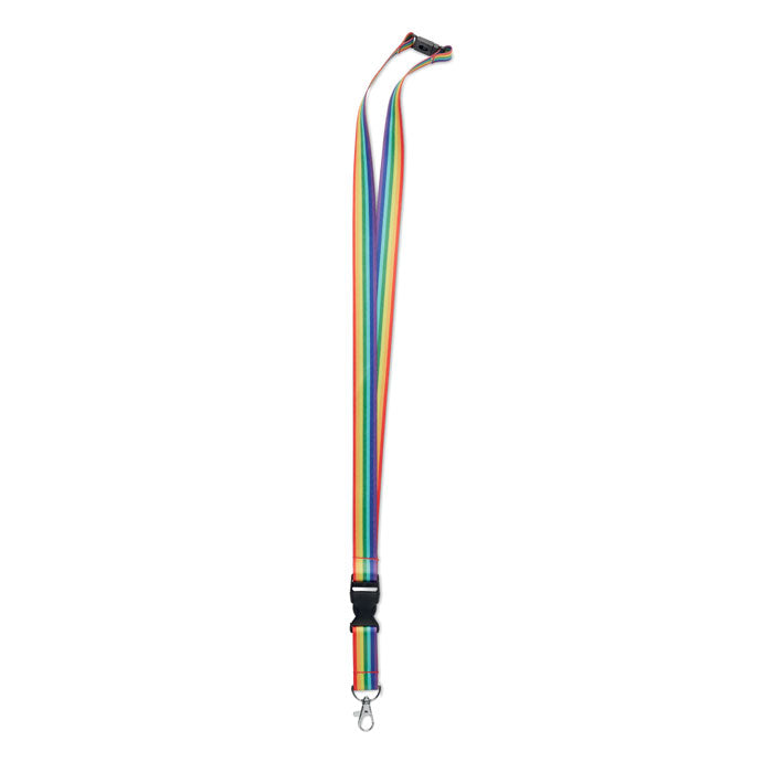 Lanyard in regenboogdesign met veiligheidssluiting, multicolour