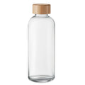 Glazen drinkfles met bamboe dop, 650 ml, transparant