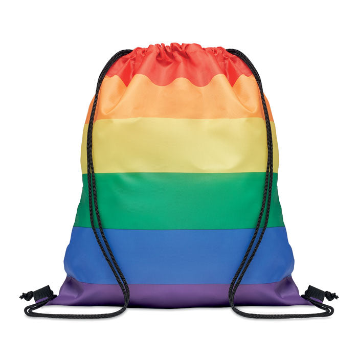 Trekkoordrugzak in regenboogdesign, multicolour