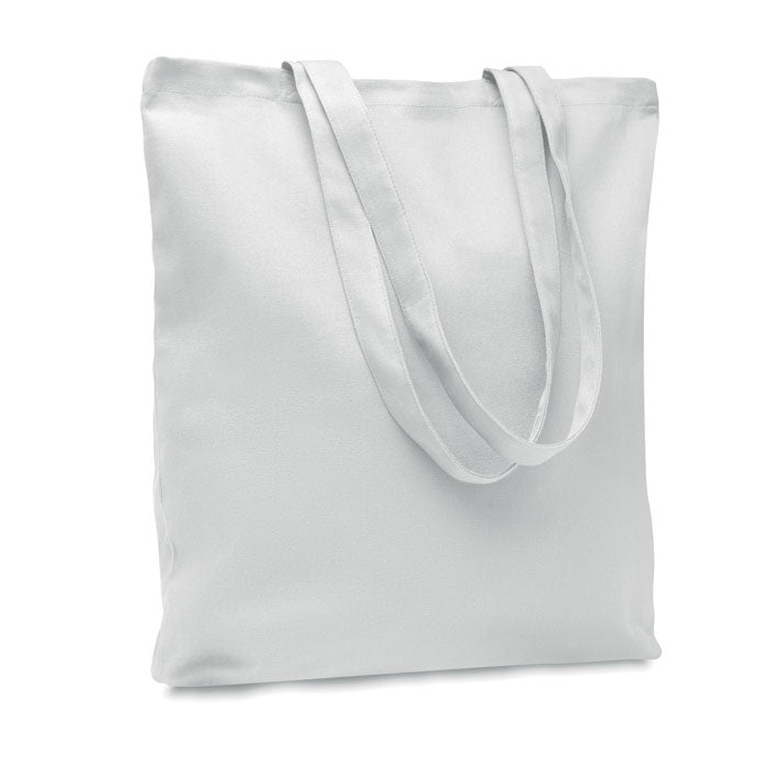 Canvas boodschappentas met gekleurde hengsels, wit
