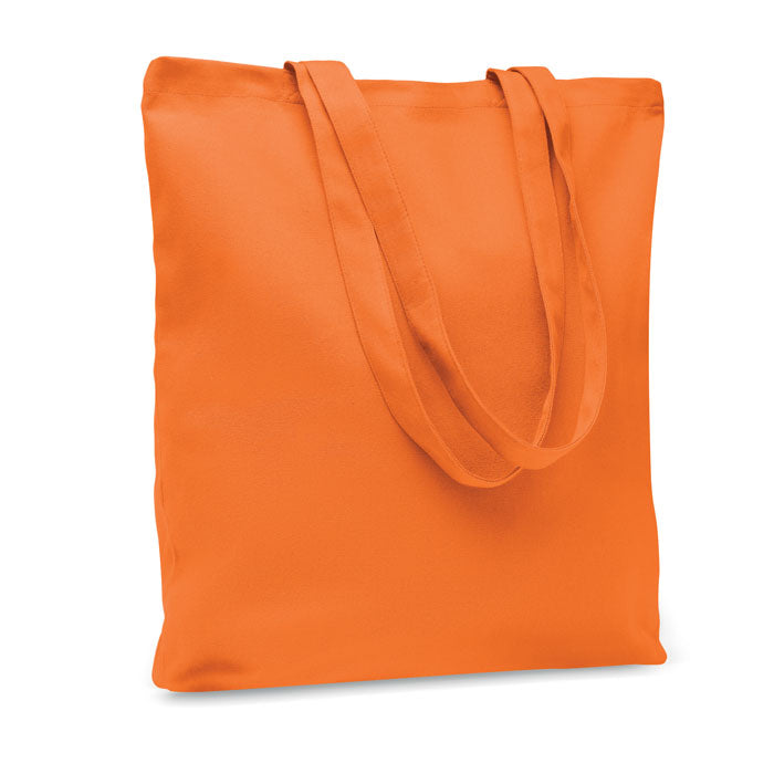 Canvas boodschappentas met gekleurde hengsels, oranje