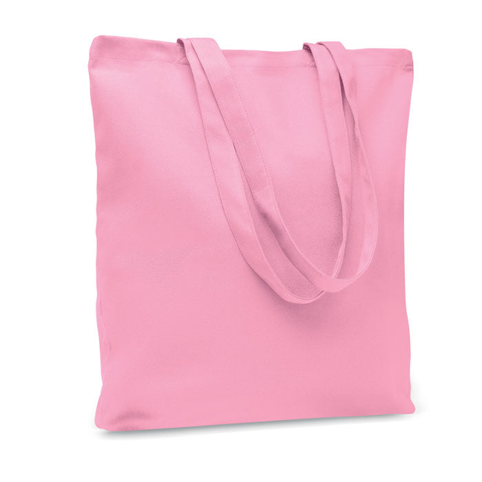 Canvas boodschappentas met gekleurde hengsels, babyrose