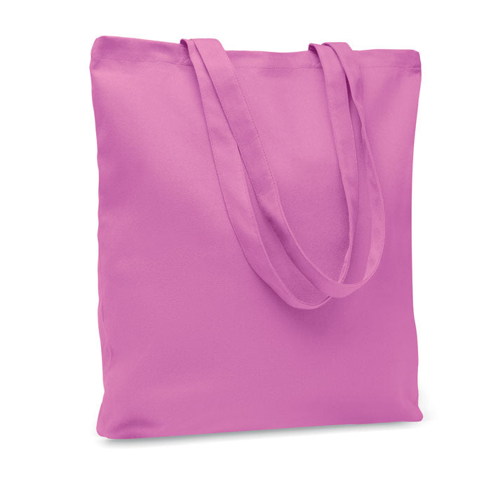 Canvas boodschappentas met gekleurde hengsels, violet