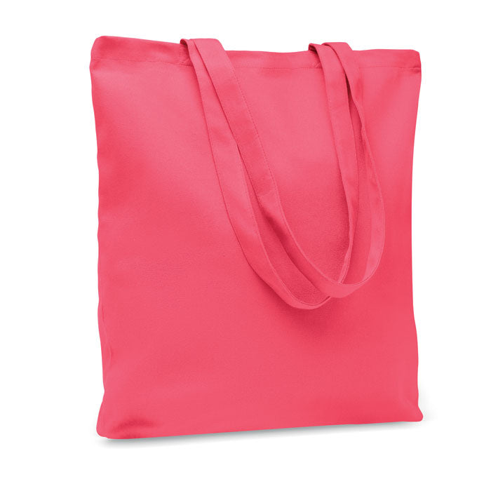 Canvas boodschappentas met gekleurde hengsels, fuchsia