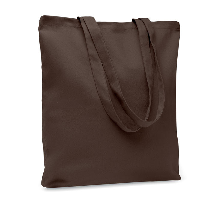 Canvas boodschappentas met gekleurde hengsels, chocolade