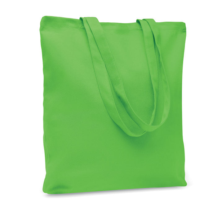 Canvas boodschappentas met gekleurde hengsels, limoen