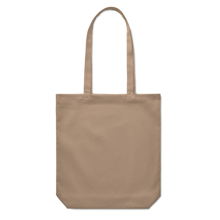 Canvas boodschappentas met gekleurde hengsels, touw