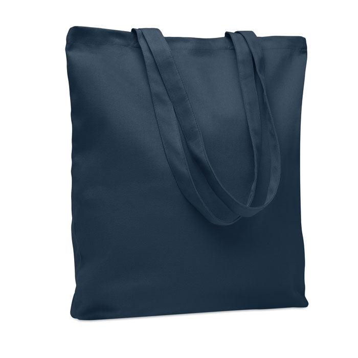 Canvas boodschappentas met gekleurde hengsels, marineblauw