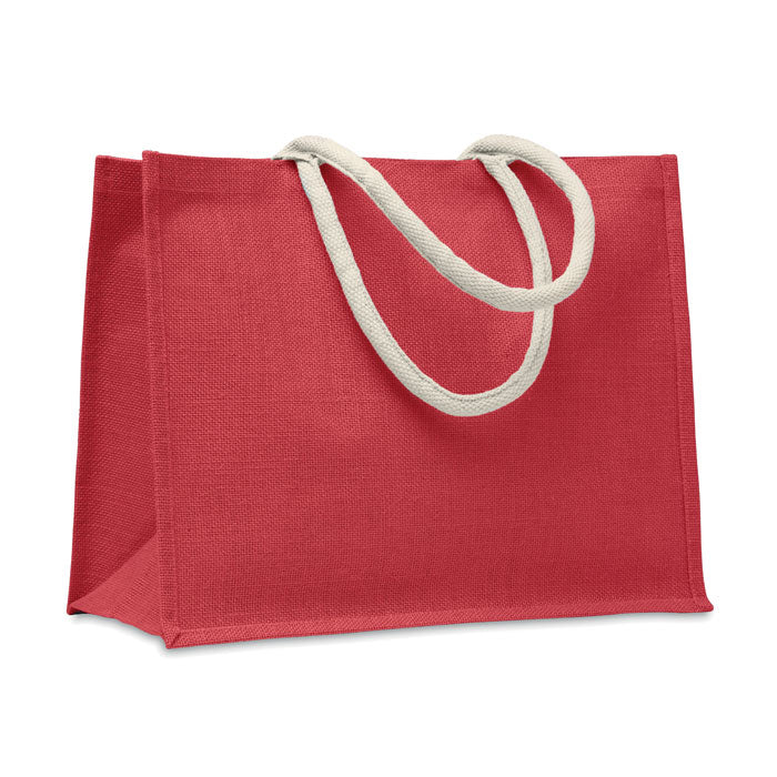 Jute boodschappen- en strandtas, rood