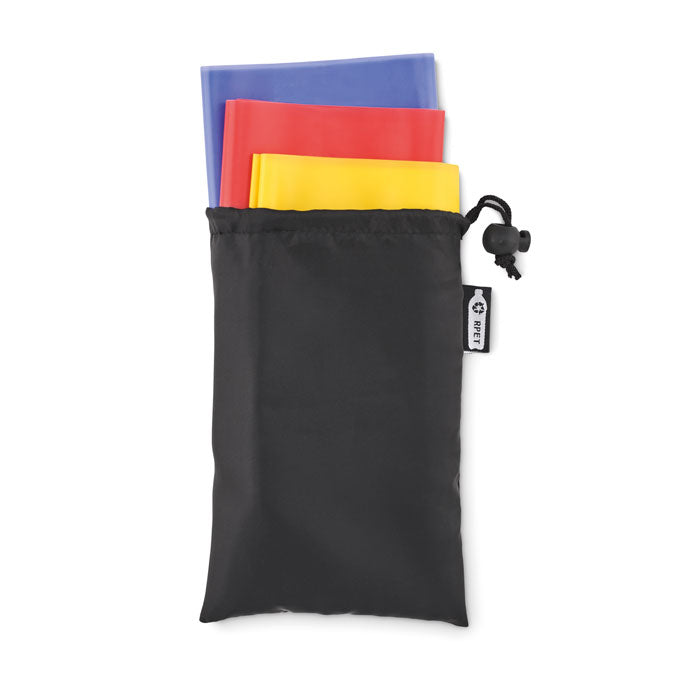 Set van 3 fitnessbanden in etui, zwart