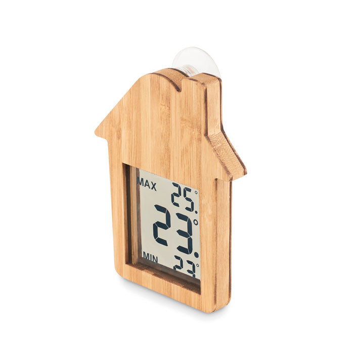 Weerstation van bamboe in huisvorm, hout