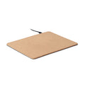 Muismat van kurk met draadloze oplader 15W, beige