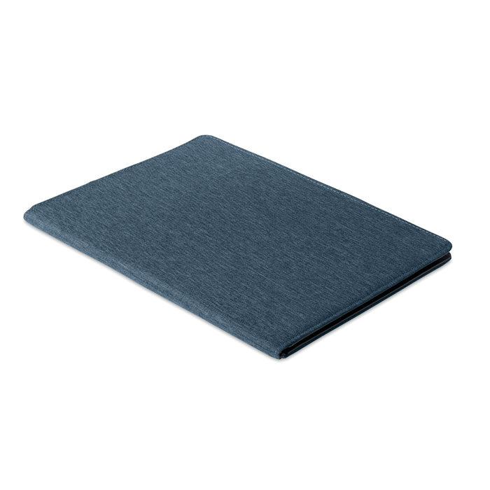 Documentmap A4 van gerecycled polyester met notitieblok, blauw