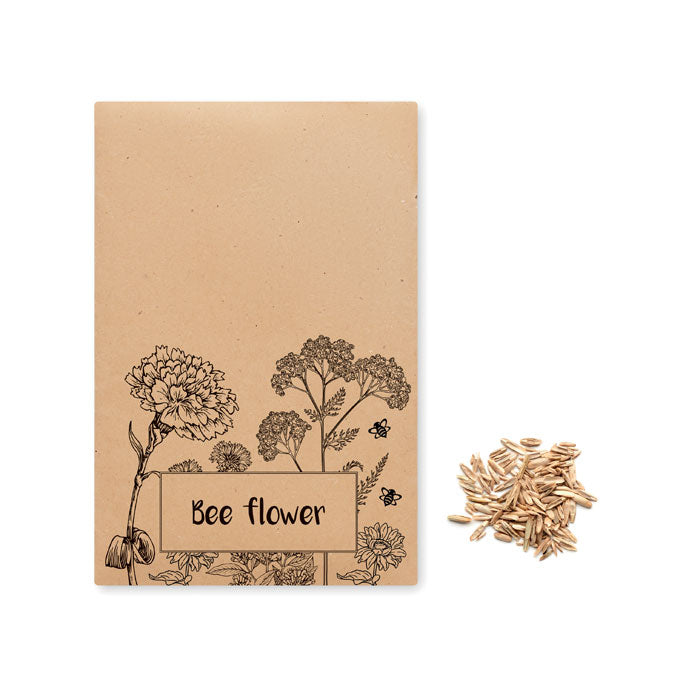 Bloemzaden voor bijen in kraft envelop, beige