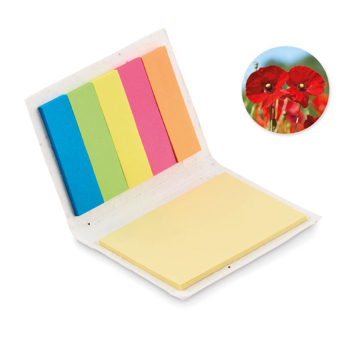 Memoblok met kaft van zaadpapier, wit