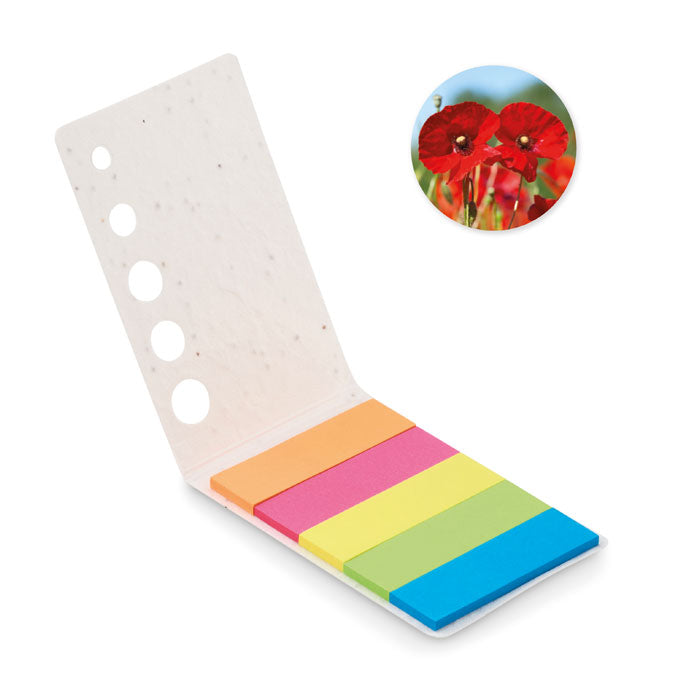 Paginamarkers in omslag van zaadpapier, wit