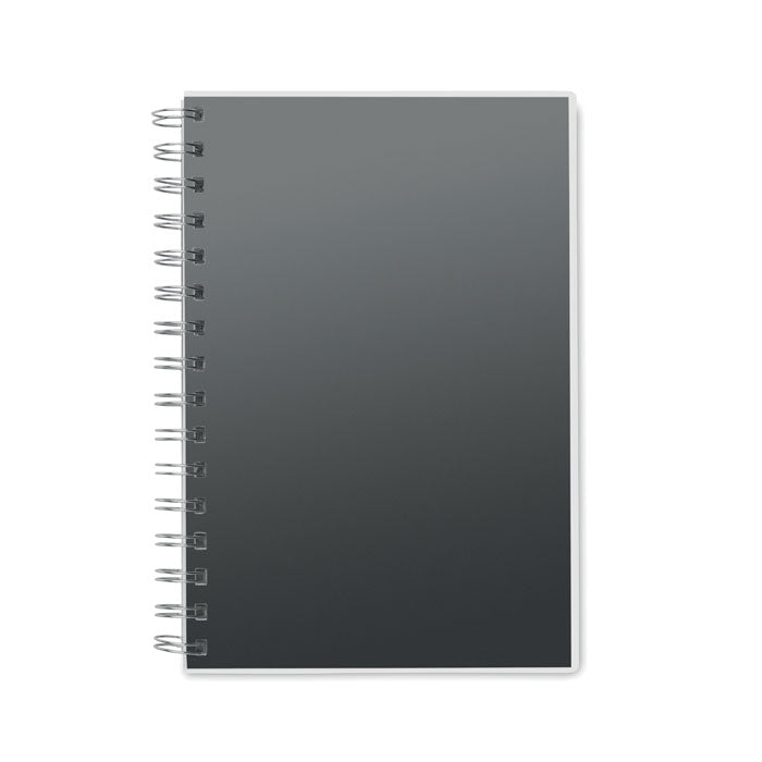 Spiraal notitieboek A5 met kaft van gerecycled polyester, zwart