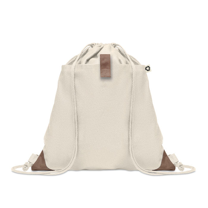 Rugzak met trekkoord van gerecycled katoen, beige