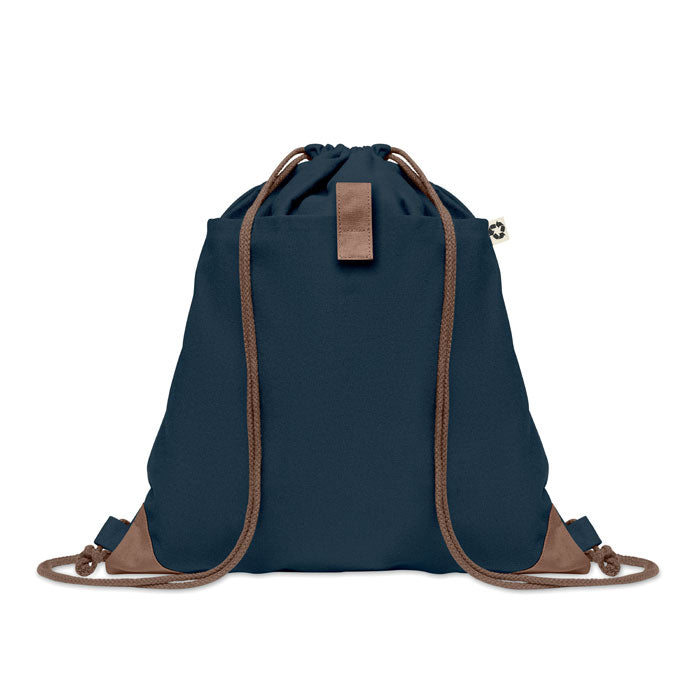 Rugzak met trekkoord van gerecycled katoen, marineblauw