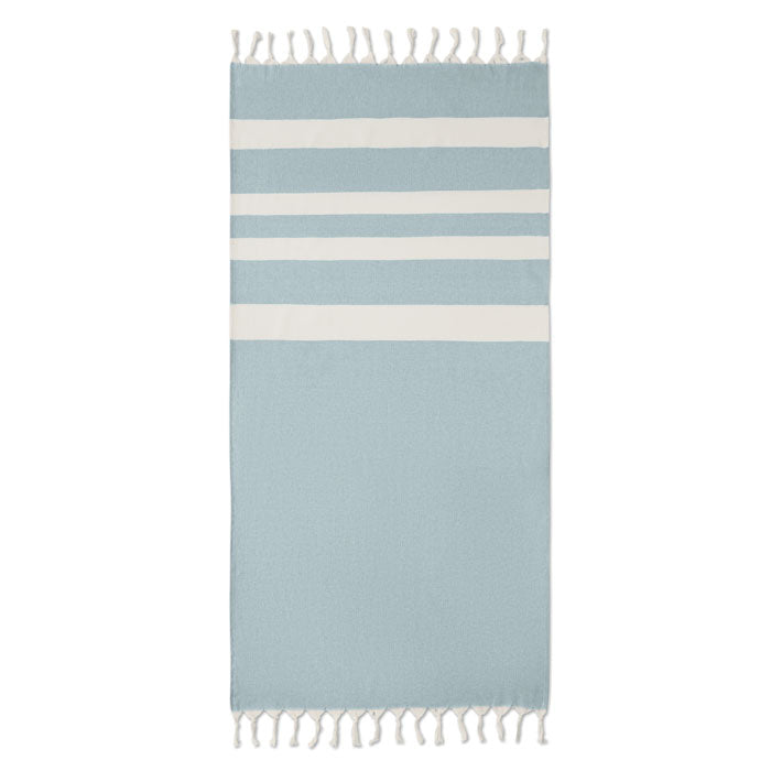 Hamamdoek van gerecyclede stof, 75 x 150 cm, blauw