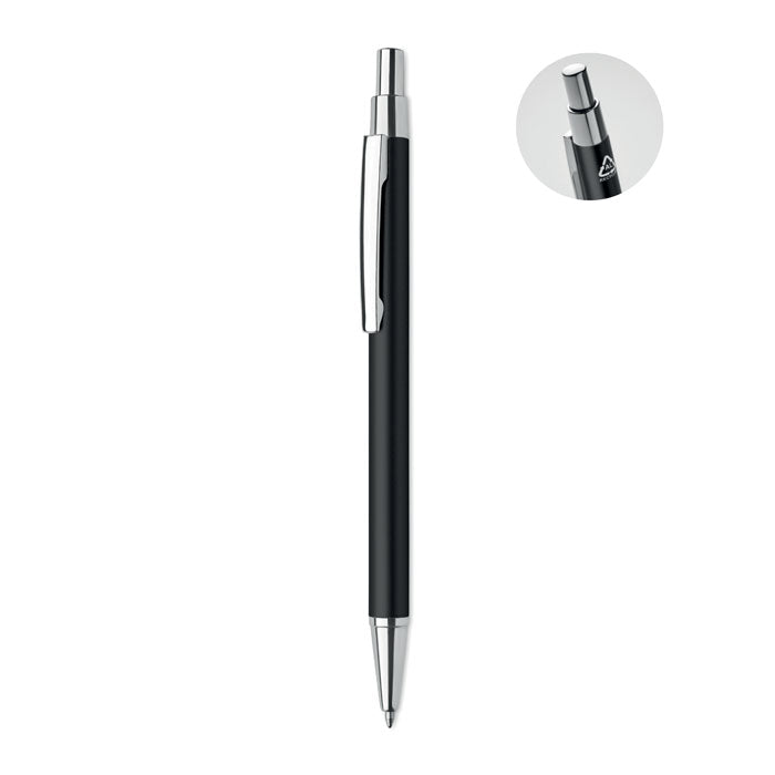 Balpen van gerecycled aluminium, zwart