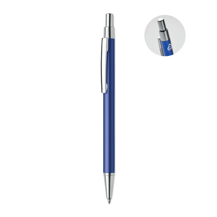 Balpen van gerecycled aluminium, royal blauw