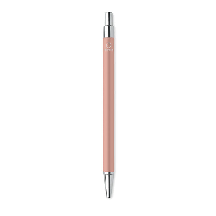 Balpen van gerecycled aluminium, beige/rood