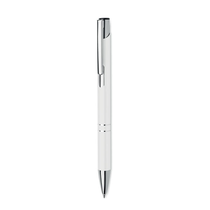 Balpen van gerecycled aluminium, slank model, wit