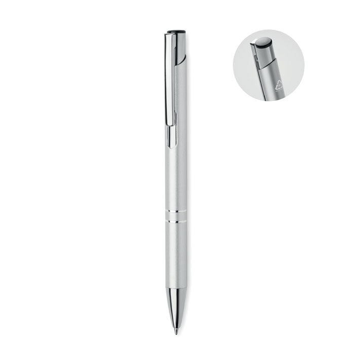 Balpen van gerecycled aluminium, slank model, zilver