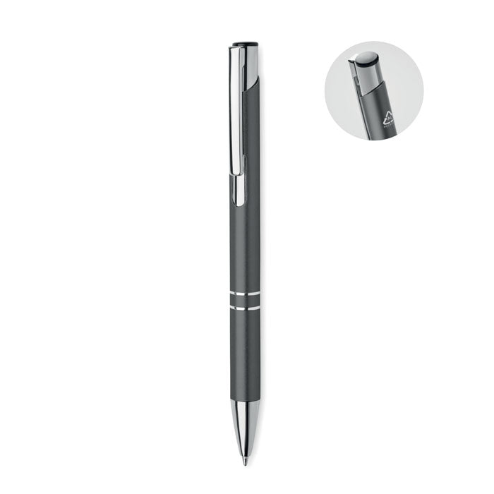Balpen van gerecycled aluminium, slank model, titanium