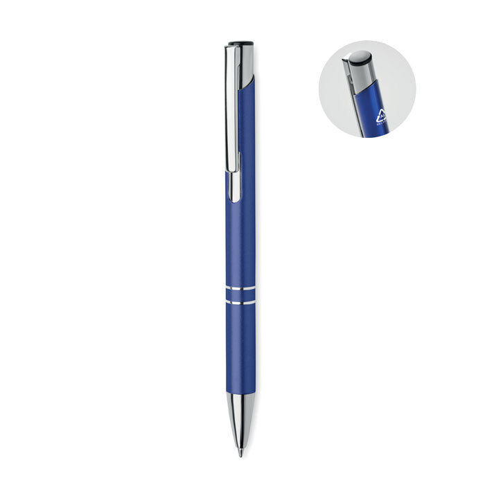 Balpen van gerecycled aluminium, slank model, royal blauw