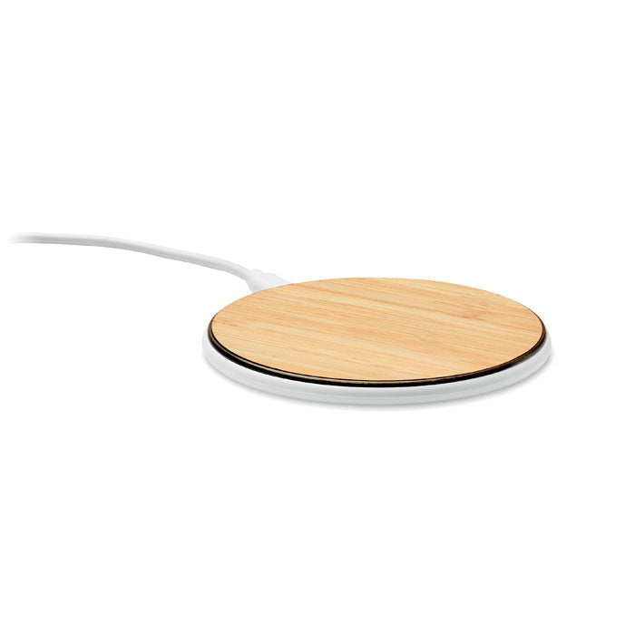 Draadloze oplader 15W met bovenzijde van bamboe, hout