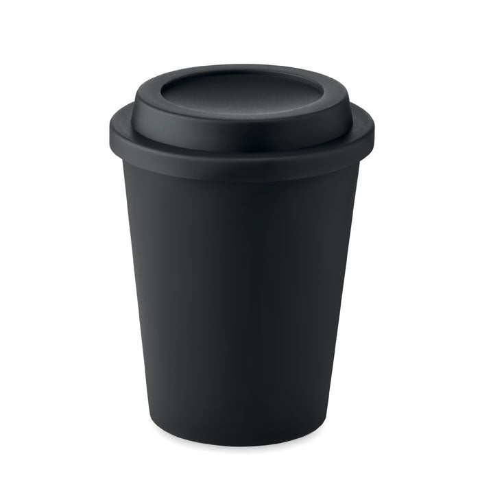 Beker 300 ml, dubbelwandig, zwart