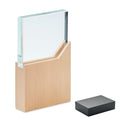 Kristallen award op houten voet, hout