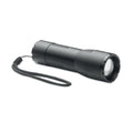 Zoombare LED-zaklamp van aluminium, zwart