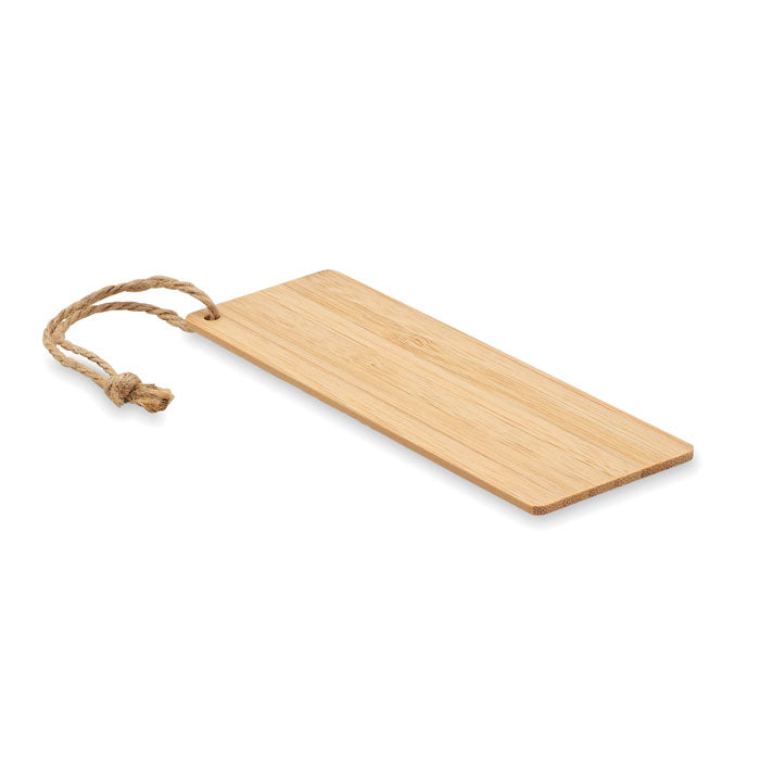 Bladwijzer van bamboe met juten koord, hout