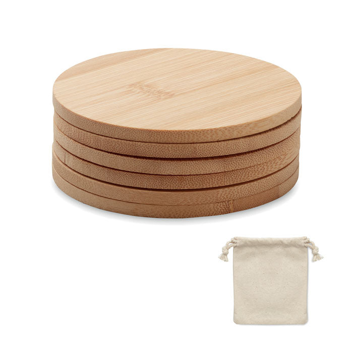 Onderzetters van bamboe, set van 6, hout