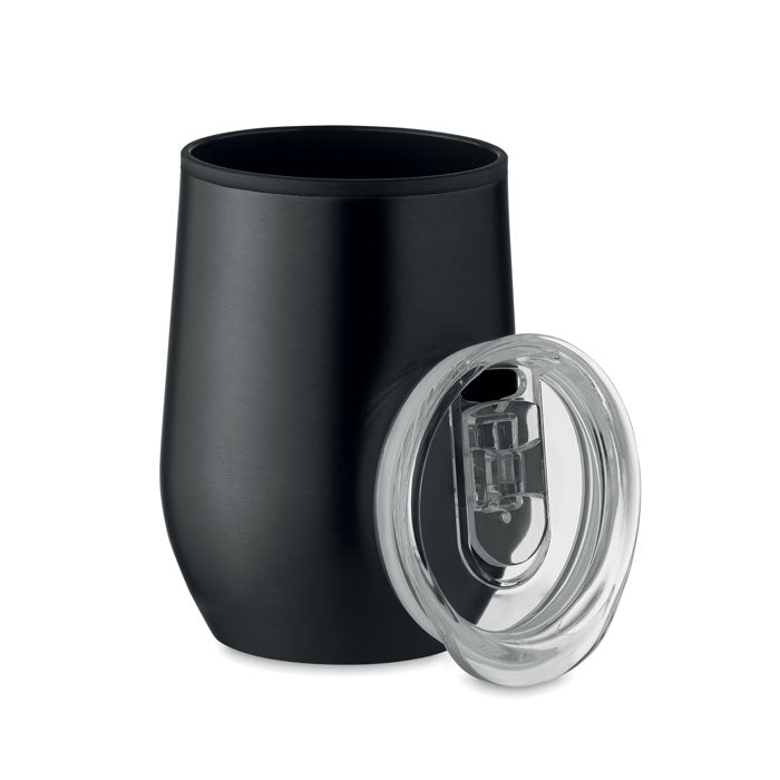 Thermobeker 350 ml met transparant deksel, zwart