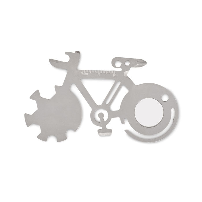 Multitool 11-in-1 in fietsvorm, mat zilver