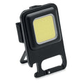 Oplaadbare mini-zaklamp met magneet en flesopener, zwart