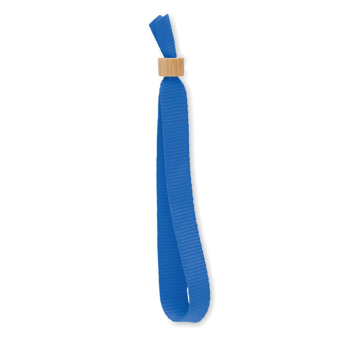 Evenementenpolsband met bamboe sluiting, blauw