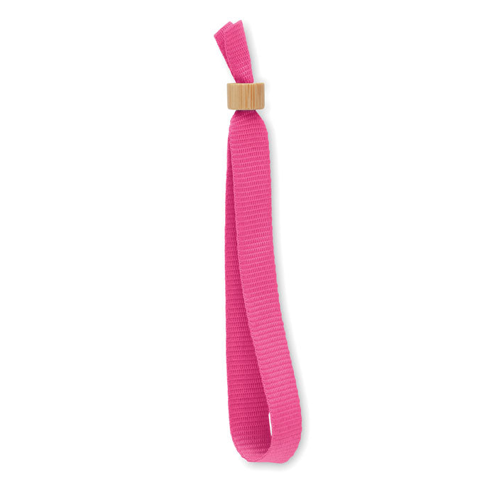Evenementenpolsband met bamboe sluiting, fuchsia