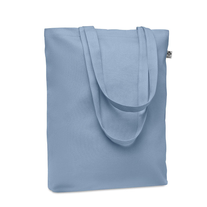 Boodschappentas van organisch canvas, babyblauw
