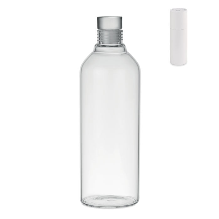 Fles 1 liter van hittebestendig glas, transparant